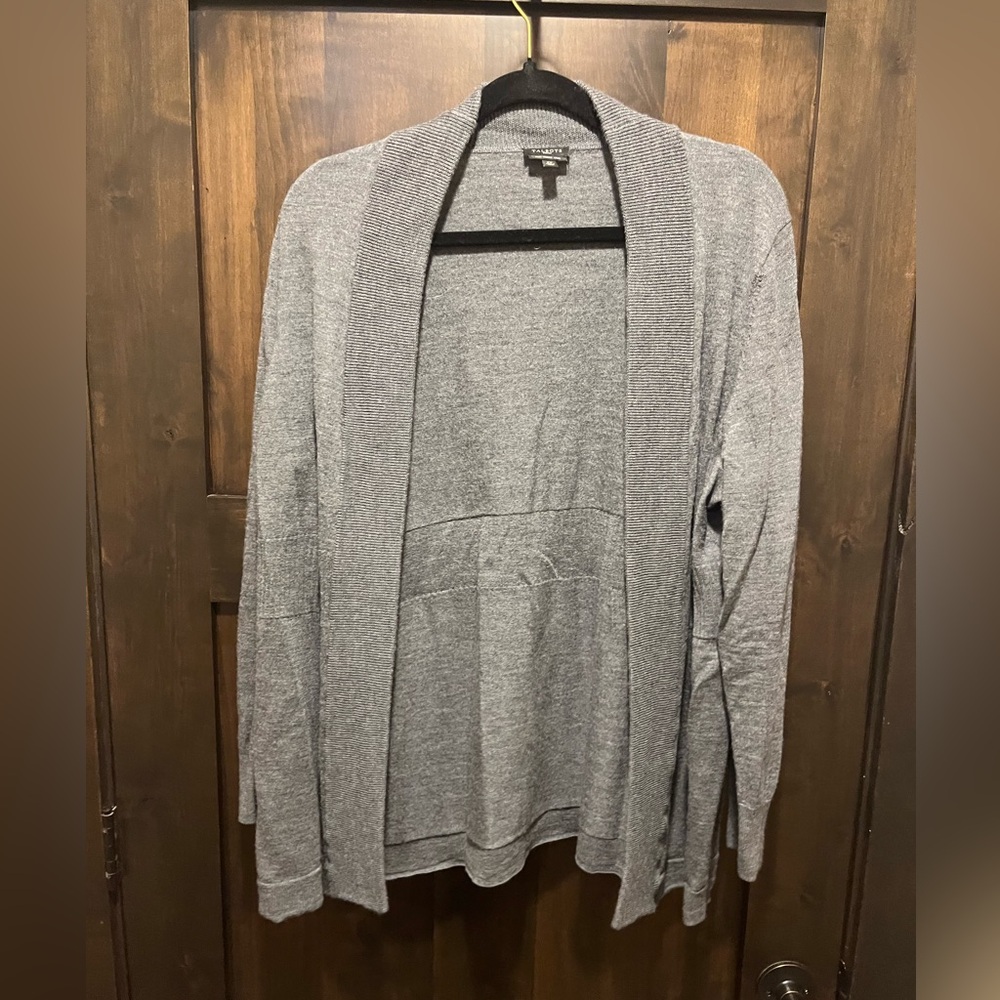 Talbots Wool cardigan Gray women’s  XL light weight sweater  classic style